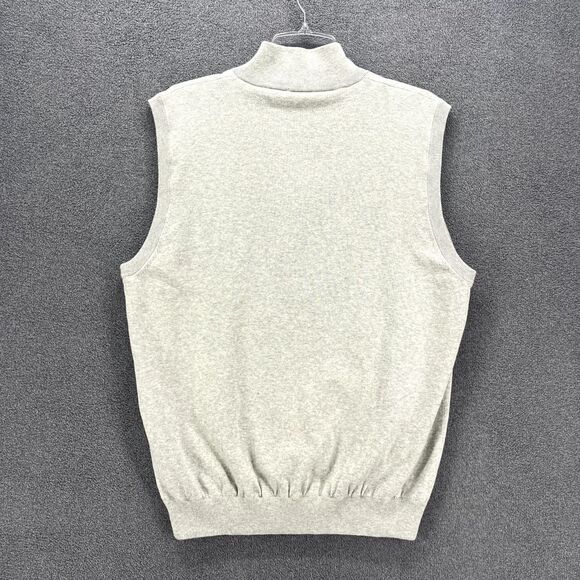 Oxford Golf Vest Men's Medium‎ Gray Knit Quarter Zip Lined High Rise Heather - Picture 2 of 16